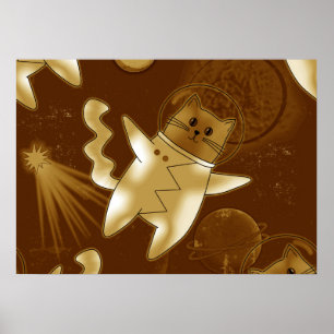 A cat in outer space. poster