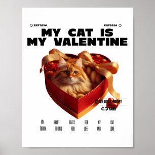 A Cat In The Box Therapy Happy Valentine Day Funny Poster