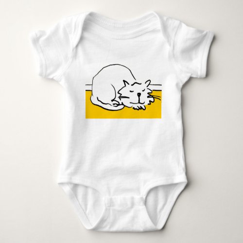 A Cat is Asleep Sleeping Cat Baby Bodysuit