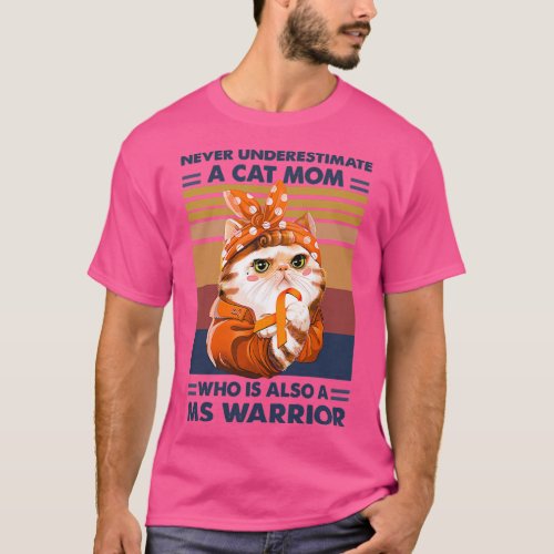 A Cat Mom Multiple Sclerosis Awareness for men wom T_Shirt