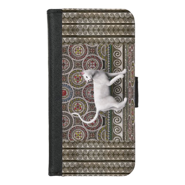 A cat on the mosaic iPhone wallet case (Front)