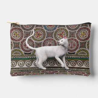 A cat on the mosaic tote bag