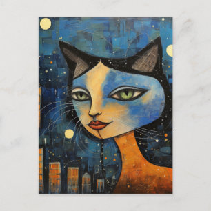A Cat Person in the City Postcard