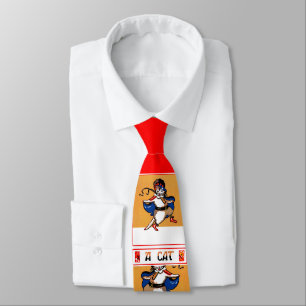 A Cat print Neck Tie