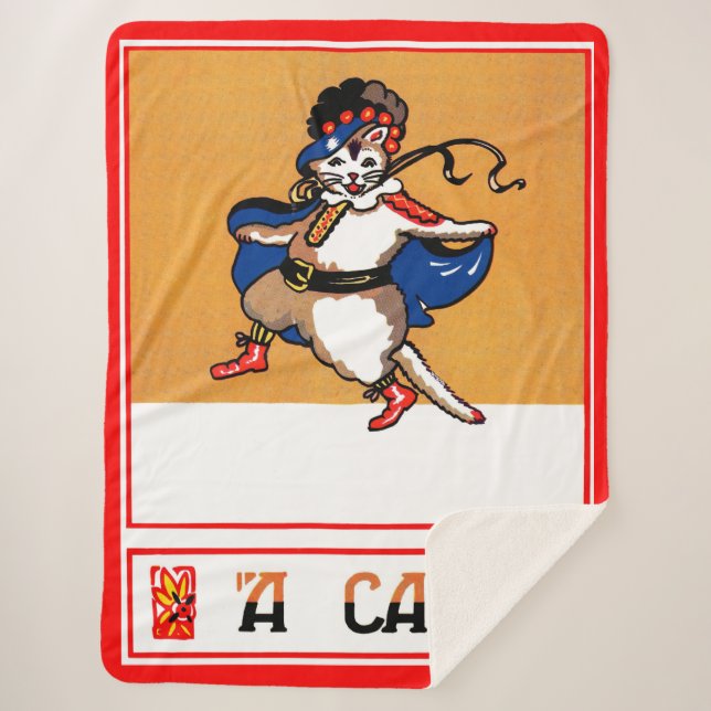 A Cat Sherpa Blanket (Front)