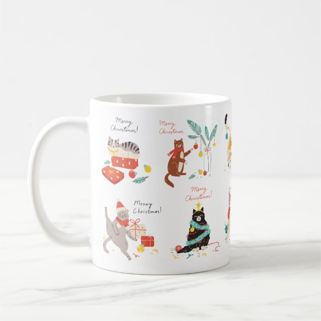  A cat-themed Christmas mug  (Left)