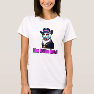 A Cat Wearing a Fedora and Sunglasses T-Shirt