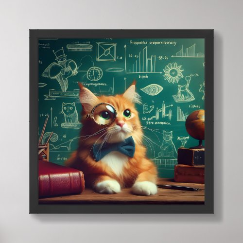 A Cat Wearing a Monocle II Framed Art
