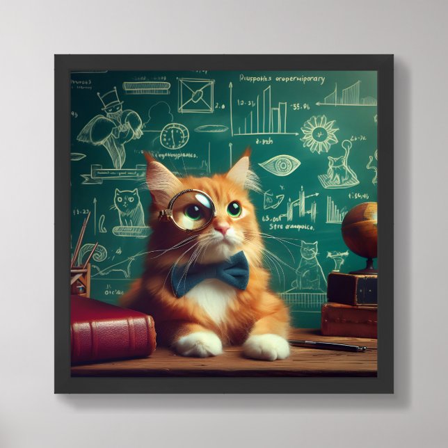 A Cat Wearing a Monocle II Framed Art (Framed Front)