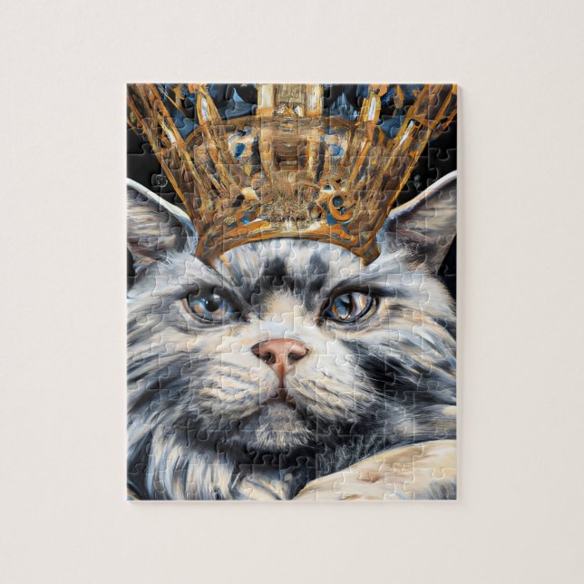 A Cat With a Crown Jigsaw Puzzle (Vertical)