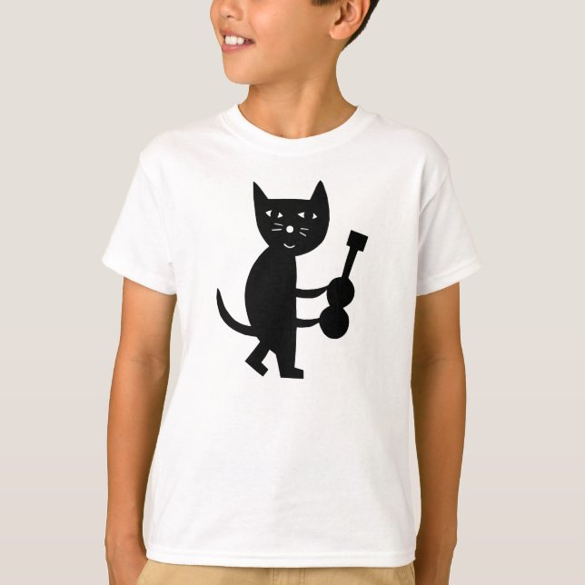 A Cat With A Guitar T-Shirt (Front)