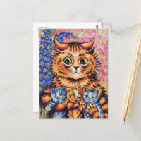 A Cat with her Kittens by Louis Wain