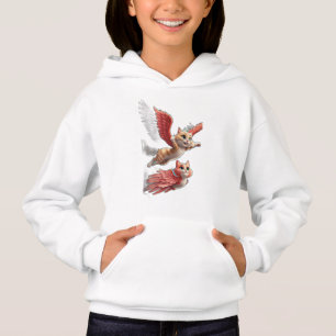 A cat with wings flying like a bird. hoodie