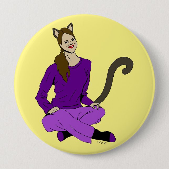 a catgirl button (Front)