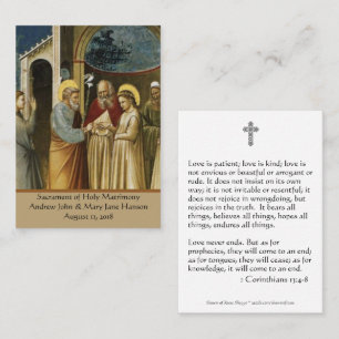 A Catholic Wedding Prayer Favor Holy Card