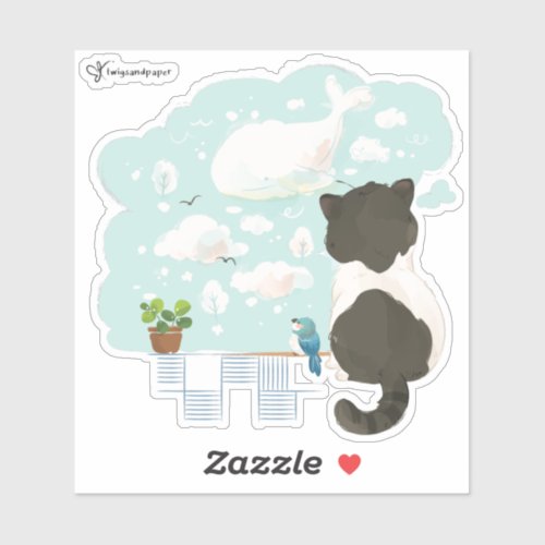 A Cats Day _ Daydream Cloud Gazing Sticker