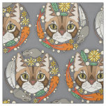 a cat's life polka iron fabric