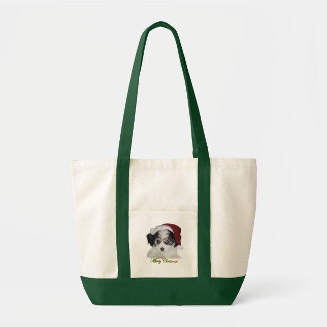 A Cavachon Merry Christmas Canvas Bag (Front)