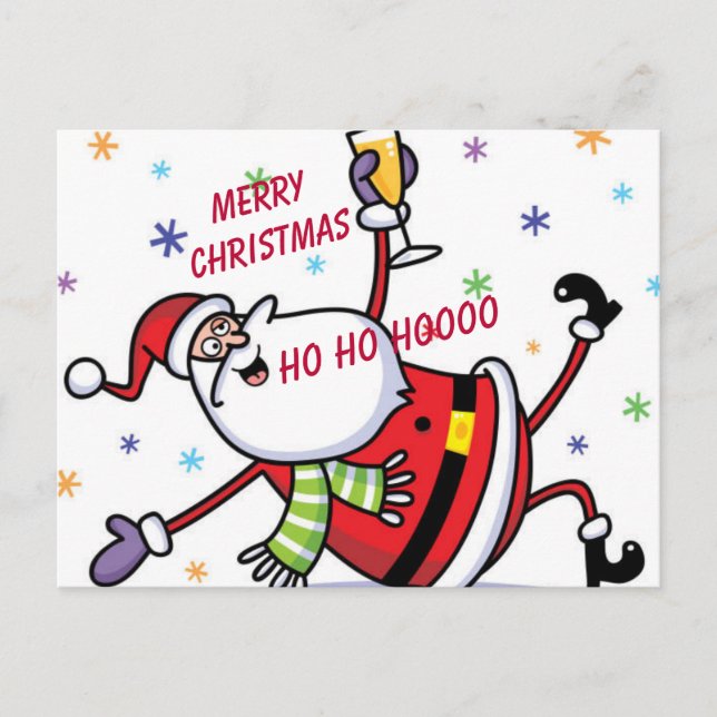 “A Celebrating Santa” Postcard (Front)