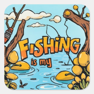 A Celebration of Fishing Passion Square Sticker