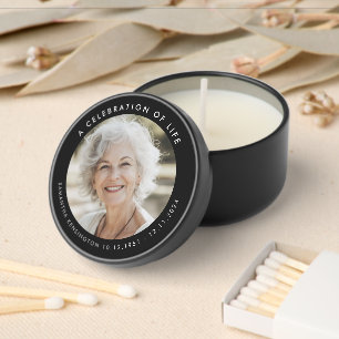 A Celebration of Life Custom Photo Funeral Mini Candle Favors