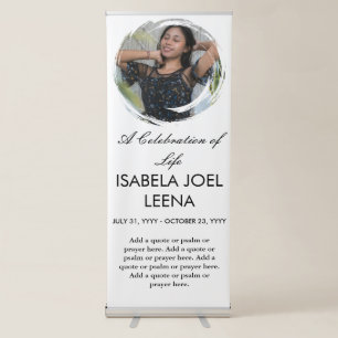 A Celebration Of Life Large Photo & Quote or Psalm Retractable Banner