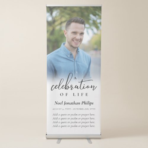 A Celebration Of Life Large Photo  Quote or Psalm Retractable Banner