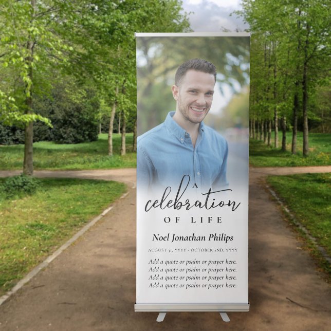 A Celebration Of Life Large Photo & Quote or Psalm Retractable Banner (Creator Uploaded)