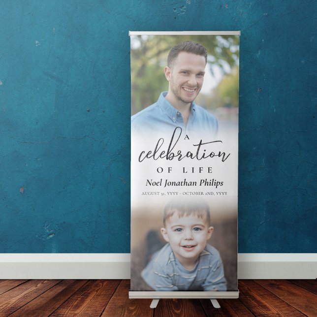 A Celebration Of Life Two Photos Retractable Banner (Creator Uploaded)