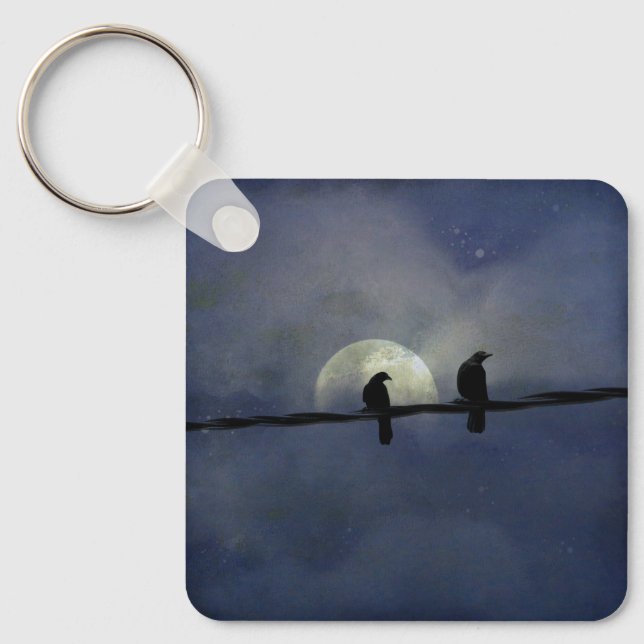 A Celestial Pair Of Crows  Keychain (Front)