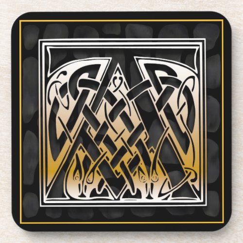 âAâ Celtic Black Stone Monogram Coasters
