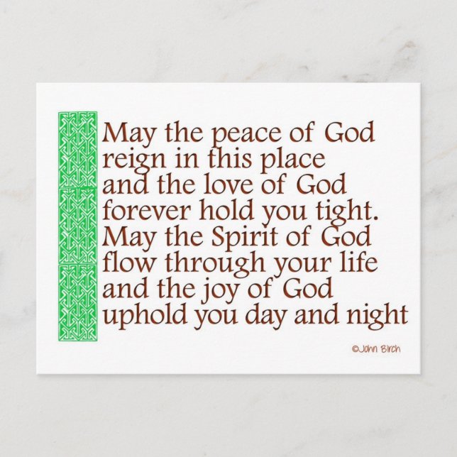 A Celtic Blessing Postcard (Front)