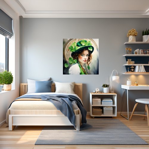 A Celtic Spirit Green White Irish Woman Poster