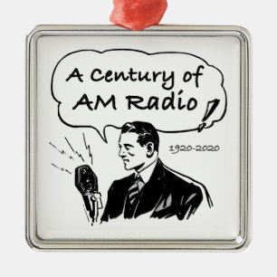 A Century of AM Radio Broadcasting Metal Ornament