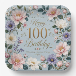 A Century of Blooming Grace Paper Plates