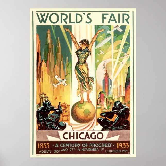 A Century of Progress - 1933 Chicago World's Fair Poster (Front)
