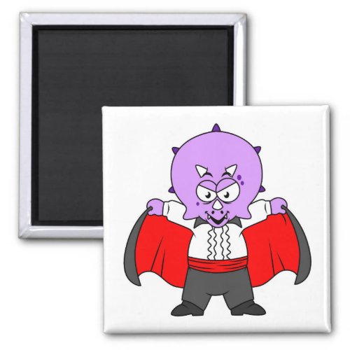 A Ceratops Dinosaur Dressed Up As Count Dracula Magnet