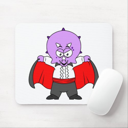 A Ceratops Dinosaur Dressed Up As Count Dracula Mouse Pad