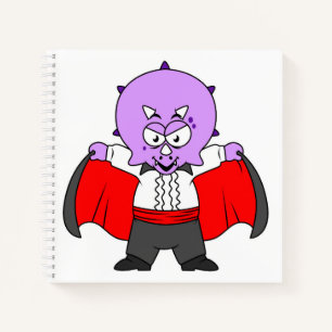 A Ceratops Dinosaur Dressed Up As Count Dracula. Notebook