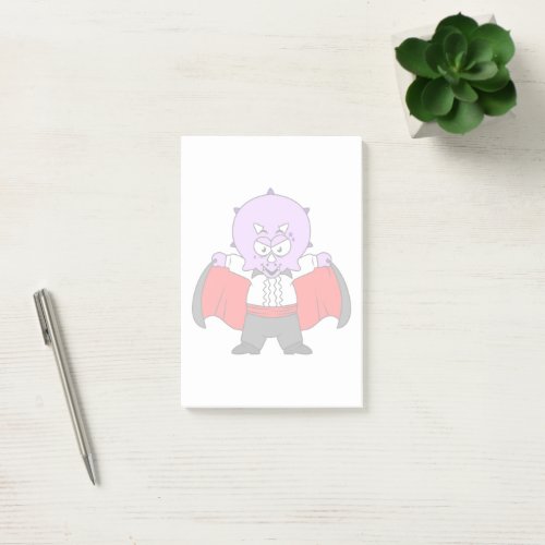 A Ceratops Dinosaur Dressed Up As Count Dracula Post_it Notes