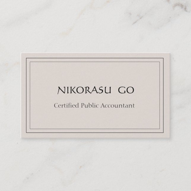 a certified public accountant　BUSINESSCARD Business Card (Front)
