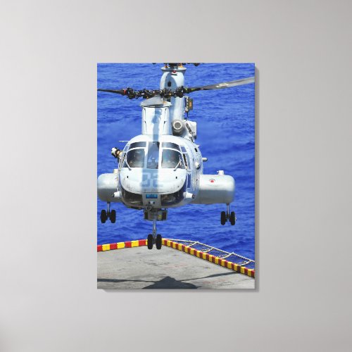 A CH_46E Sea Knight helicopter Canvas Print