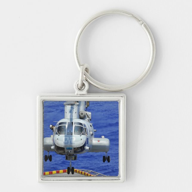 A CH-46E Sea Knight helicopter Keychain (Front)