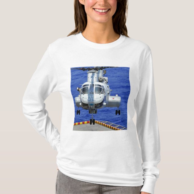 A CH-46E Sea Knight helicopter T-Shirt (Front)