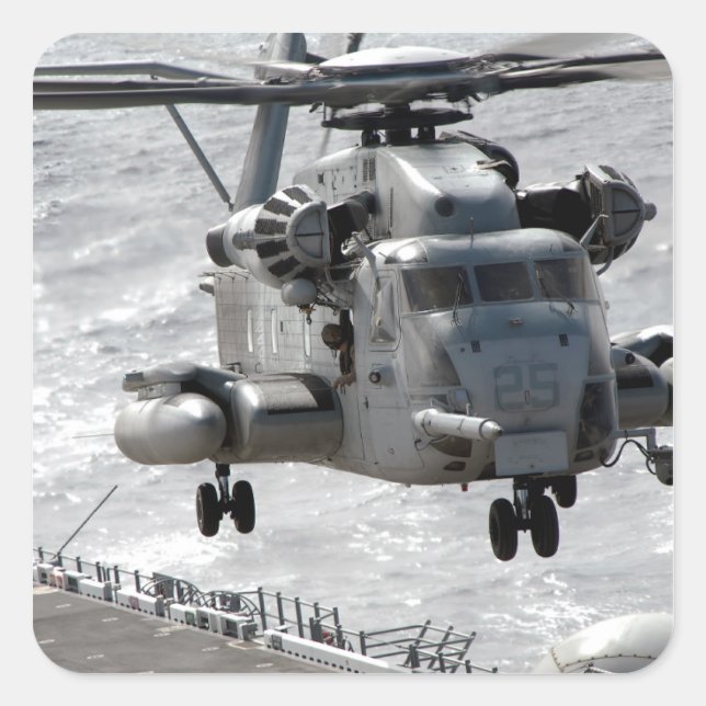 A CH-53E Super Stallion helicopter Square Sticker (Front)