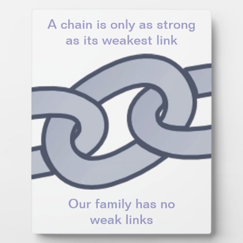 A Chain Is Only as Strong as Its Weakest Link Plaque