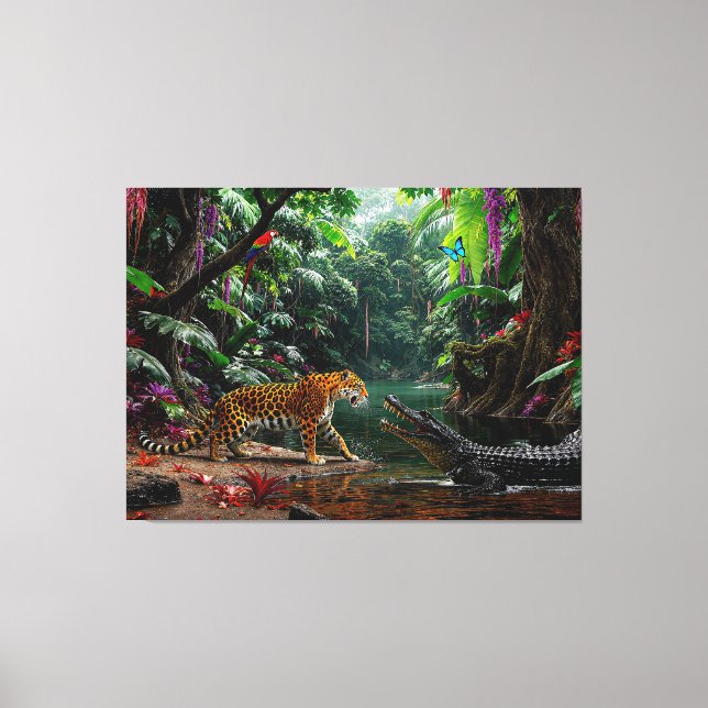 “A Chance Encounter” – Colourful Wildlife Portrait Canvas Print (Front)