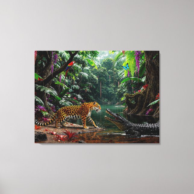 “A Chance Encounter” – Colourful Wildlife Portrait Canvas Print (Front)