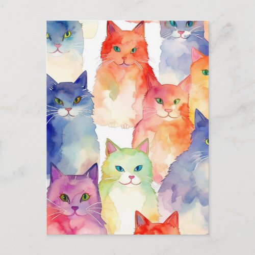 A chaos of cats postcard