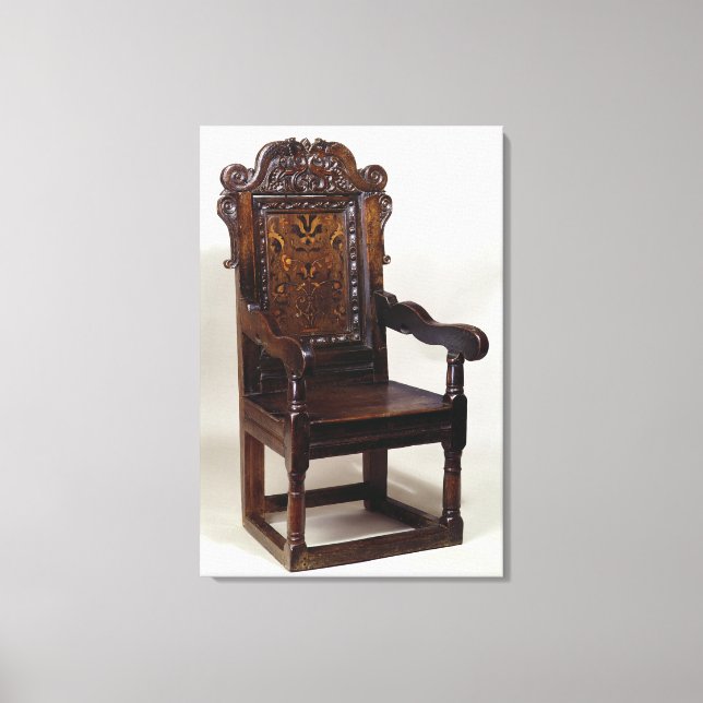 A Charles I armchair, mid 1600s Canvas Print (Front)